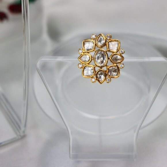 Regal Triple-Layer Kundan Necklace & Earrings Set, JP34 - Picture 7 of 10